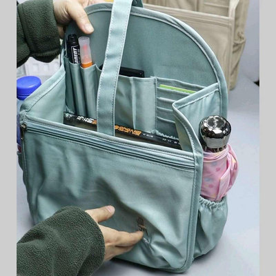 玖玖滌綸防水雙肩包書包內膽包內分隔整理收納包撐袋中袋拉鏈包中包
