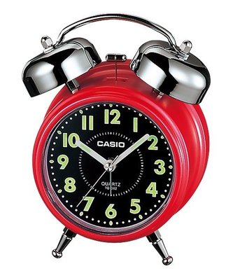 CASIO 卡西歐  桌上型指針雙響音鬧鐘，數字刻度漆有螢光塗料，夜間判讀同樣便利(TQ-362-4A)