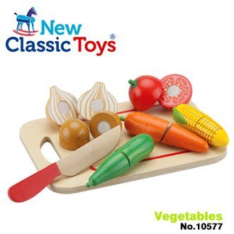 荷蘭 New Classic Toys 蔬食切切樂8件組 10577 角色扮演 扮家家酒 廚房玩具【小瓶子的雜貨小舖】