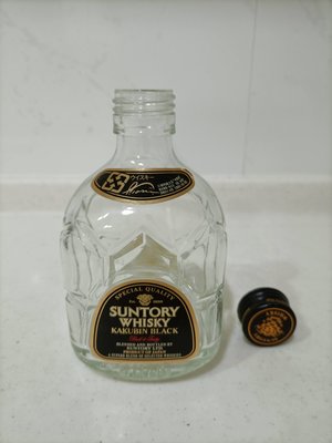 【繽紛小棧】日本三得利威士忌 “半黑角” 空瓶 空酒瓶