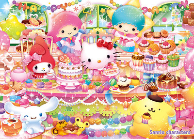 66-175 絕版迷你600片日本進口拼圖 美樂蒂 雙子星 布丁狗 三麗鷗 凱蒂貓 Hello Kitty 美味甜點蛋糕