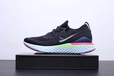 Nike Epic React Flyknit 2 編織 黑彩虹 休閒運動慢跑鞋 男女鞋 BQ8928-003