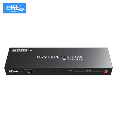 切換器EKL hdmi2.0分配器1進8出高清4k*2k60HZ HDCP2.2一分八分屏器機架一進八出 HDMI1進1