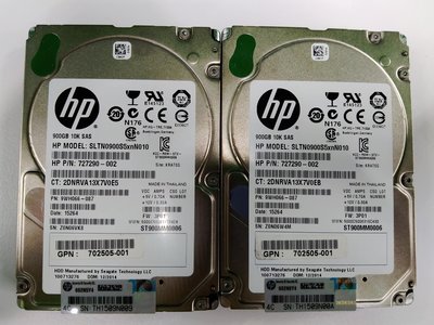 【微風3c】全正常 HP SAS 900GB 10K 2.5吋 硬碟 727290 SLTN0900S5