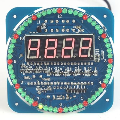 旋轉LED顯示創意電子時鐘 DS1302時鐘電子錶鬧鐘溫度顯示報警 W177.0427