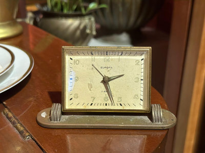 德國古董EUROPA機械小鐘鬧鐘床頭鐘