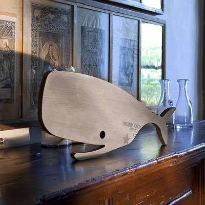 意大利進口Knindustrie 創意魚形砧板帶吸鐵石碗胡桃木家用切菜板*熱賣