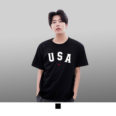 【男人幫】T5884＊英文字母純棉韓系USA短袖T恤