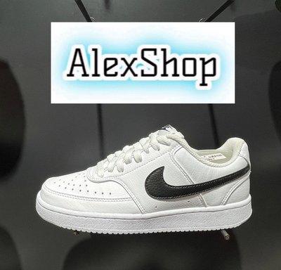 艾力克斯 W NIKE COURT VISION LOW 女 DH3158-101 白皮革 黑勾 休閒慢跑鞋 X5