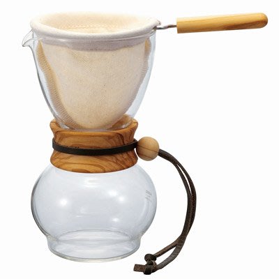 【TDTC 咖啡館】HARIO DPW-3-OV 橄欖木 玻璃咖啡壺 / 滴漏壺 3~4人份 (含法蘭絨濾器)
