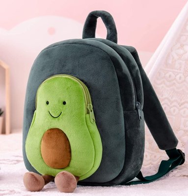 10900A 歐洲進口 限量品 創意酪梨造型背包 可愛水果酪梨雙肩後背包小朋友郊遊包包外出背絨毛書包旅行包送禮禮物