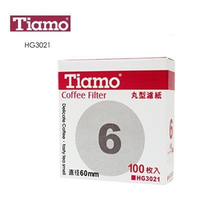 Tiamo 丸型 咖啡 濾紙 #6 100入 HG3021