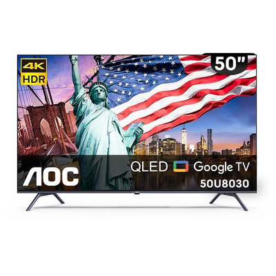美國AOC 50吋 4K QLED Google TV 智慧電視 液晶電視 50U8030