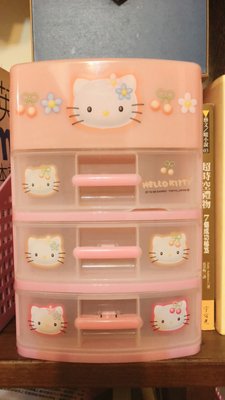 【薰衣草舖子】二手收藏 日本進口 HELLO KITTY 櫻桃系列 三層抽屜收納盒。珠寶盒