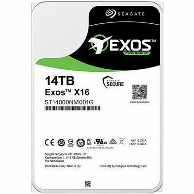 Seagate EXOS X16 14TB 256MB 7200rpm 3.5" SATA 6Gb/s 企業級硬碟 HDD, 全新 一元起標