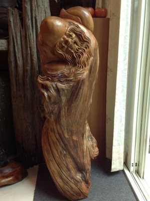 【黑狗兄】黃檜木雕---壽翁南極仙翁31公斤---H-11