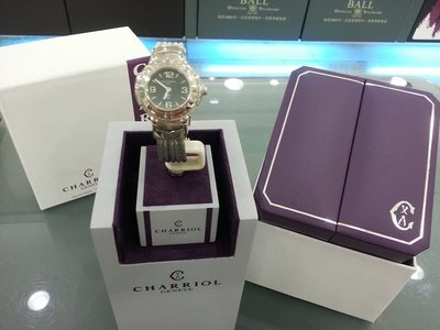 [永達利鐘錶] 瑞士 CHARRIOL 夏利豪 全銀色黑面鋼索女錶 28mm / CE426S 640 A003免運費