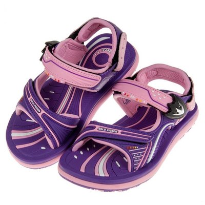 童鞋(17~21.5公分)GP現代風格磁扣式紫色橡膠兒童運動涼鞋G9A69BF