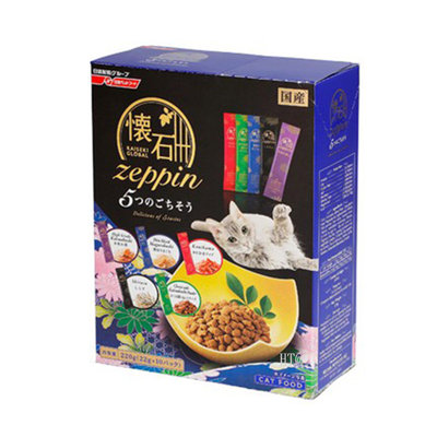 【HT】日清懷石極品貓糧 5味幸福貓飼料 貓餅乾 貓零食 220g/盒