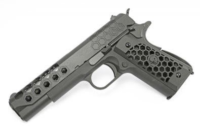 【BCS】WE M1911 .45 HEX 蜂巢版 黑 全金屬瓦斯短槍 手槍-WEE016B