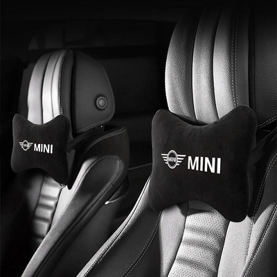 1 件裝汽車標誌設計骨頭枕黑色棉質汽車枕頭頸枕適用于Mini Cooper One S R50 R53 R56 R60