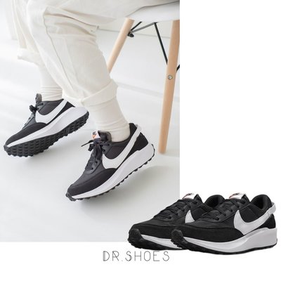 【Dr.Shoes 】免運Nike WAFFLE DEBUT 麂皮 尼龍 運動鞋 休閒鞋 女鞋 黑白DH9523-002