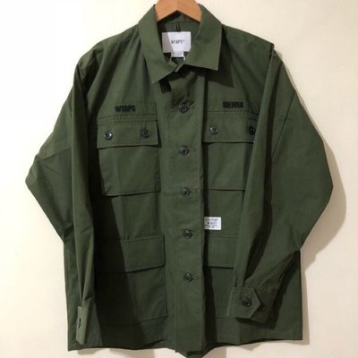 18SS Wtaps Jungle LS Shirt Copo Weather 四袋軍襯長袖襯衫軍綠外套