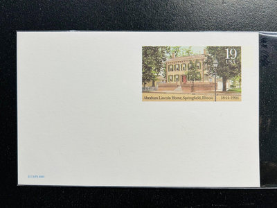 【珠璣園】C098 美國郵資片  -  1993年 伊利諾伊州- 斯普林菲爾德  亞伯拉罕林肯之家，19C 未使用