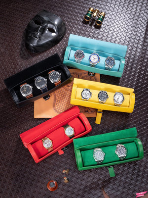 手表收納盒高檔牛皮腕表存放盒便攜包機械表隨身旅行真皮手工表盒.