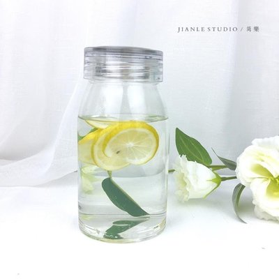 簡約大容量玻璃杯便攜加厚男女學生透明水瓶單層帶蓋檸檬隨行水杯XBDshk促銷
