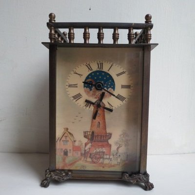 [ 廣緣-鐘錶 ] 德國  風車彩繪機械老時鐘  **可議價**