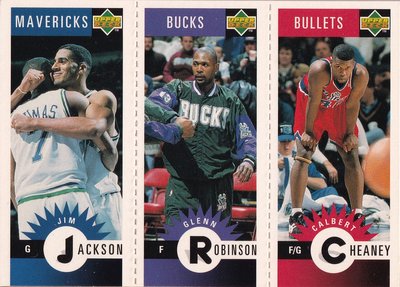 1996-97 Upper Deck Mini-Card Jackson, Robinson, Cheaney