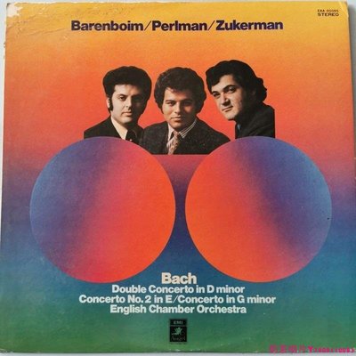 巴赫 雙提琴協奏曲 帕爾曼 祖克曼 巴倫博伊姆 日版黑膠唱片LPˇ奶茶唱片