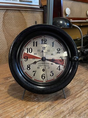 1940年 Seth Thomas 美軍 雷達室 發條機械時鐘 掛鐘 座鐘 船鐘 時鐘 可分期付零率利