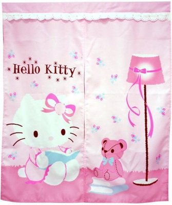♥小花凱蒂日本精品♥ Hello kitty 棉質中長門簾 居家裝飾 無附掛桿 ~ 8
