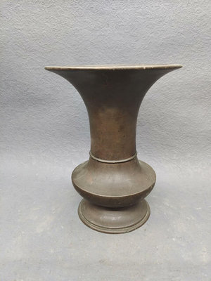 日本老銅器銅花瓶插花瓶