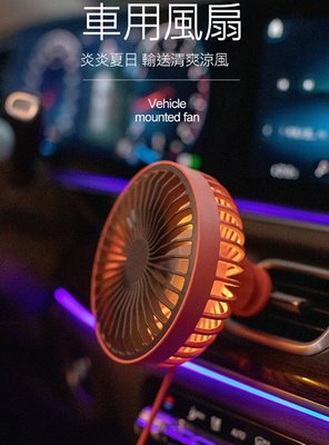 USB汽車風扇 冷氣出風口車扇 夜燈 桌扇 (USB電源)(F829) 車載電風扇 車用空調風扇汽車空調風扇