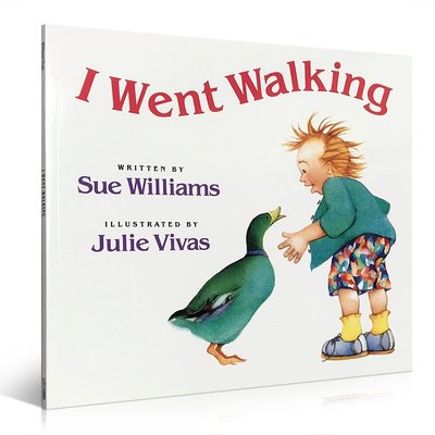 英文原版 I Went Walking 紙板書 我去散步 吳敏蘭 張湘君推薦 Sue Williams幼兒啟蒙認知親子讀