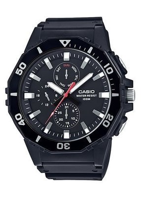 CASIO 手錶公司貨附發票潛水運動風MRW-400H-1A 黑色 旋轉式錶圈設計MRW-400