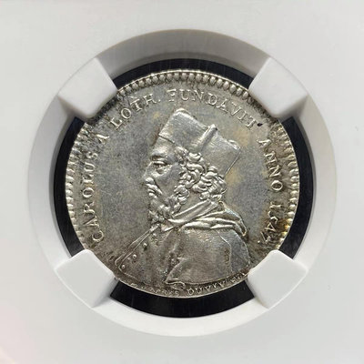 二手 NGC-MS64 法國1756年蘭斯大學代用銀幣 銀幣 錢幣 紀念幣【古幣之緣】1988
