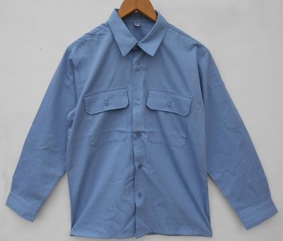台灣製工作服 藍色工程用襯衫 中鋼襯衫 口袋加大版 高棉度 M-4L