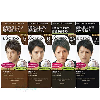 日本 LUCIDO 按壓式染髮霜 自然黑/深棕/自然棕/灰褐 四款供選【美麗密碼】自取 面交 超取