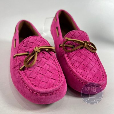 BRAND楓月 BOTTEGA VENETA 粉色 麂皮 編織 休閒鞋 #36 平底鞋 皮鞋 女鞋 精品鞋