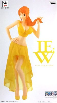 日本正版 景品 海賊王 航海王 LADY EDGE WEDDING 娜美 黃色 婚紗 模型 公仔 日本代購