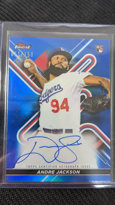 2022 Topps Finest #FA-AD Andre Jackson RC Blue Refractor Auto 卡面簽 限量150張