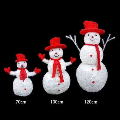 LED聖誕雪人佈置藝術裝飾 3款附藍色LED燈PV雪人(100CM)