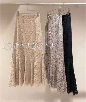 SaNDoN x『SNIDEL』 春季數量少少 立體魚尾裙擺蕾絲簍空設計長裙 230218