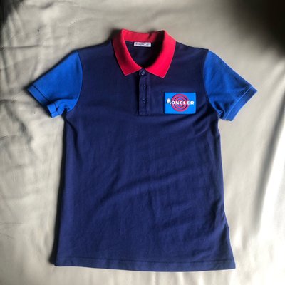 [品味人生]保證正品 Moncler 藍色 童裝 短袖POLO衫 size 12 適合 152cm 左右