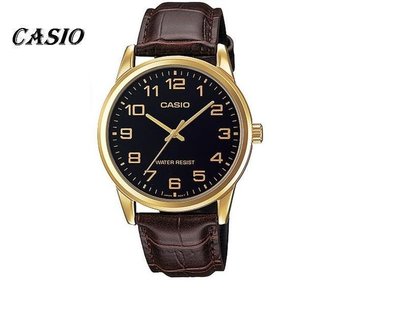 CASIO簡潔大方的三針-時分秒針設計MTP-V001GL-1B MTP-1275G -9A 石英錶 皮革錶帶 男錶