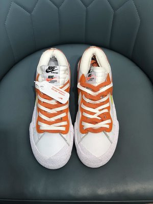 頂級純原  Sacai  x  耐吉運動鞋  Blazer  L Vow  Magma  Orange  白橙解構  36—45A61691